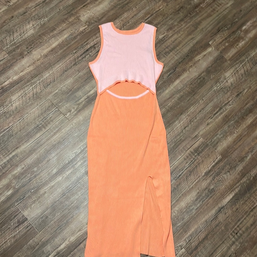 NWOT! Darling Orange and Pink Dress!